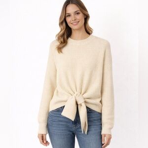 Petal & Pup Cream Captivate Tie-Front Hem Sweater Size Small/Medium